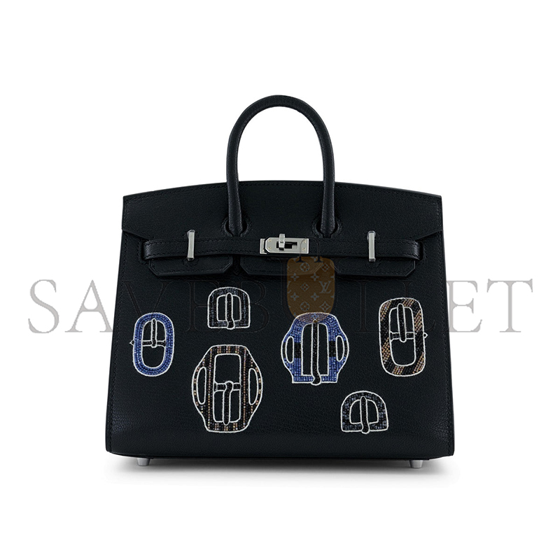 H**mes MASTER BIRKIN 20 BOUCLERICE MODERNE CASAQUE CHEVRE BLACK (20*17*11cm)